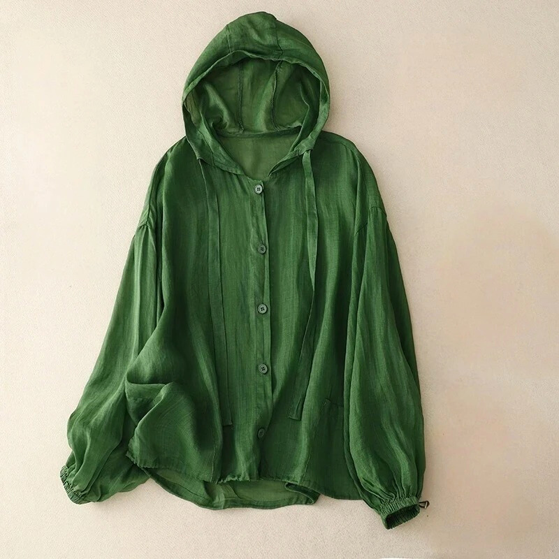 NERO LINEN HOODIE